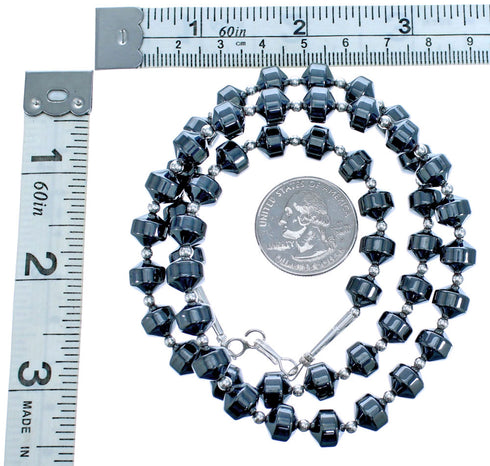 Hematite Sterling Silver Bead Necklace DX116732